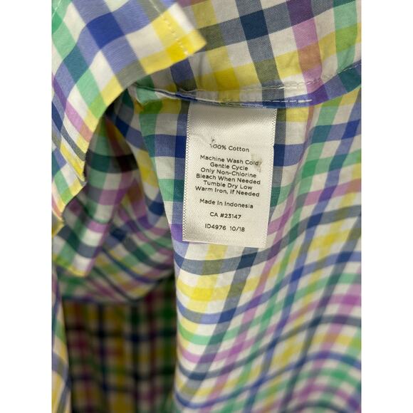 Talbots Plus Multicolor Gingham Button-Down Shirt – Size 1X-100% Cotton - Picture 5 of 11
